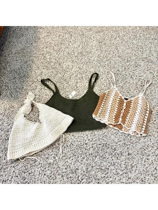 aerie Tops - Bundle of 3 Crochet Knit Crop Tops – Aerie & Forever 21 – Size S